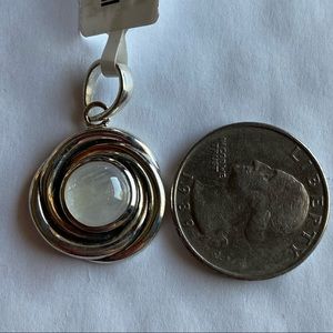 Genuine Moonstone Pendant on .925 Sterling Silver
